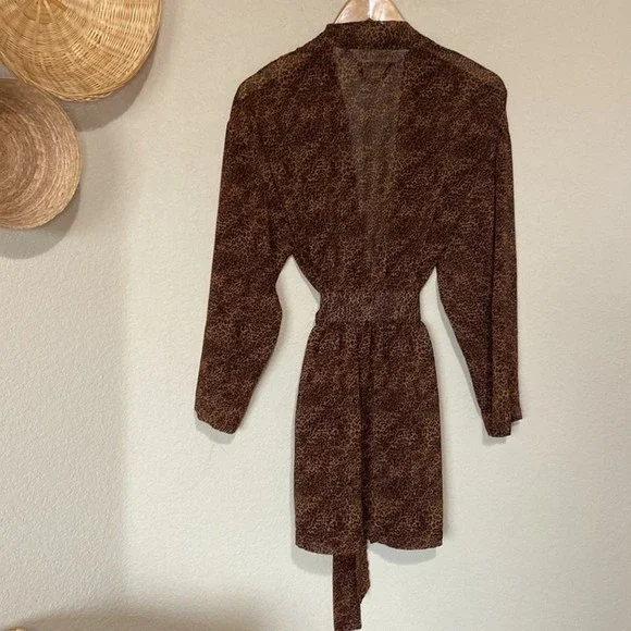 Vintage Victoria’s Secret Kimono Robe Animal Print OS - Picture 2 of 9
